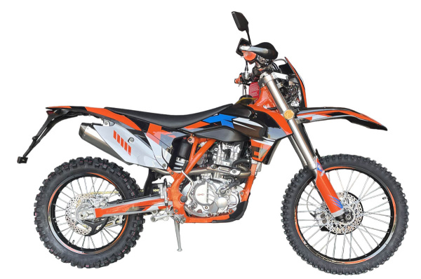 Мотоцикл кроссовый / эндуро Мотомир X - MOTOS CBRL3 чёрный/оранжевый/голубой с ПТС | Мототека